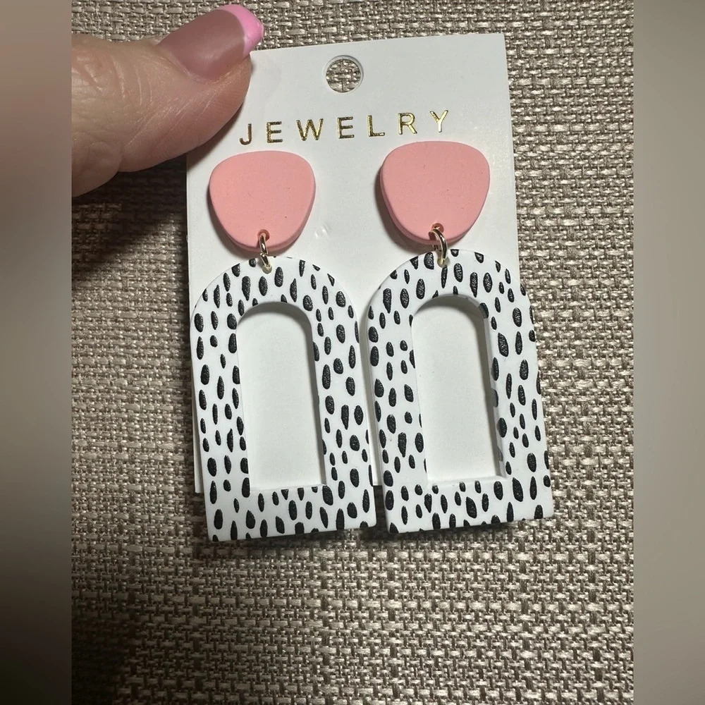 Colorful Floral and Geometric Clay Textured Earrings Set Spring Summer
